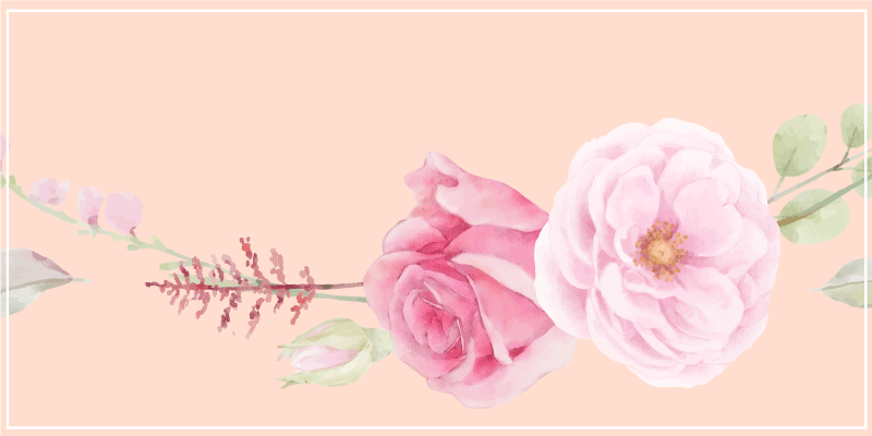 Blomster og planter vinyltæppe i blush pink blomster - TenStickers