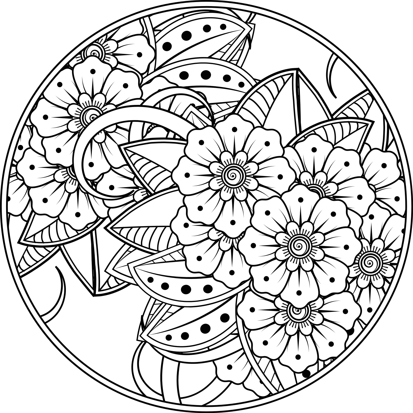 Lotus blomst enkelt mandala vinyl tæppe - TenStickers