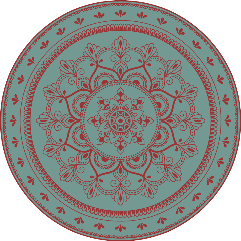Kompleks cirkulær illustration mandala vinyl tæppe - TenStickers