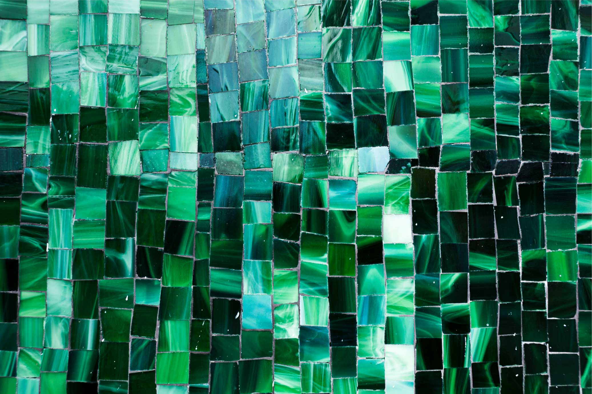 Gradient grønt mosaikflisetæppe - TenStickers