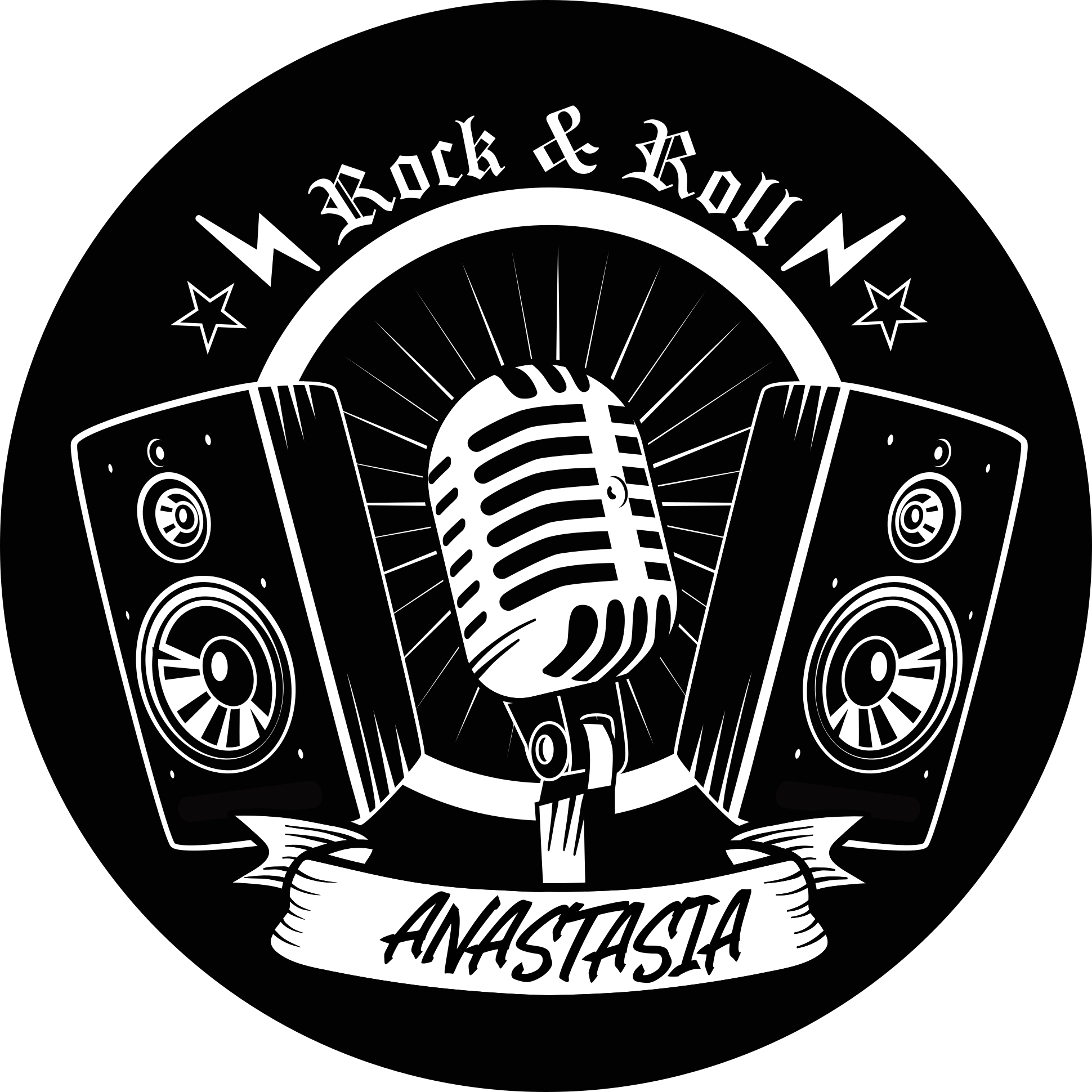 Rock and roll med navn vinyl tæppe til teenagere - TenStickers