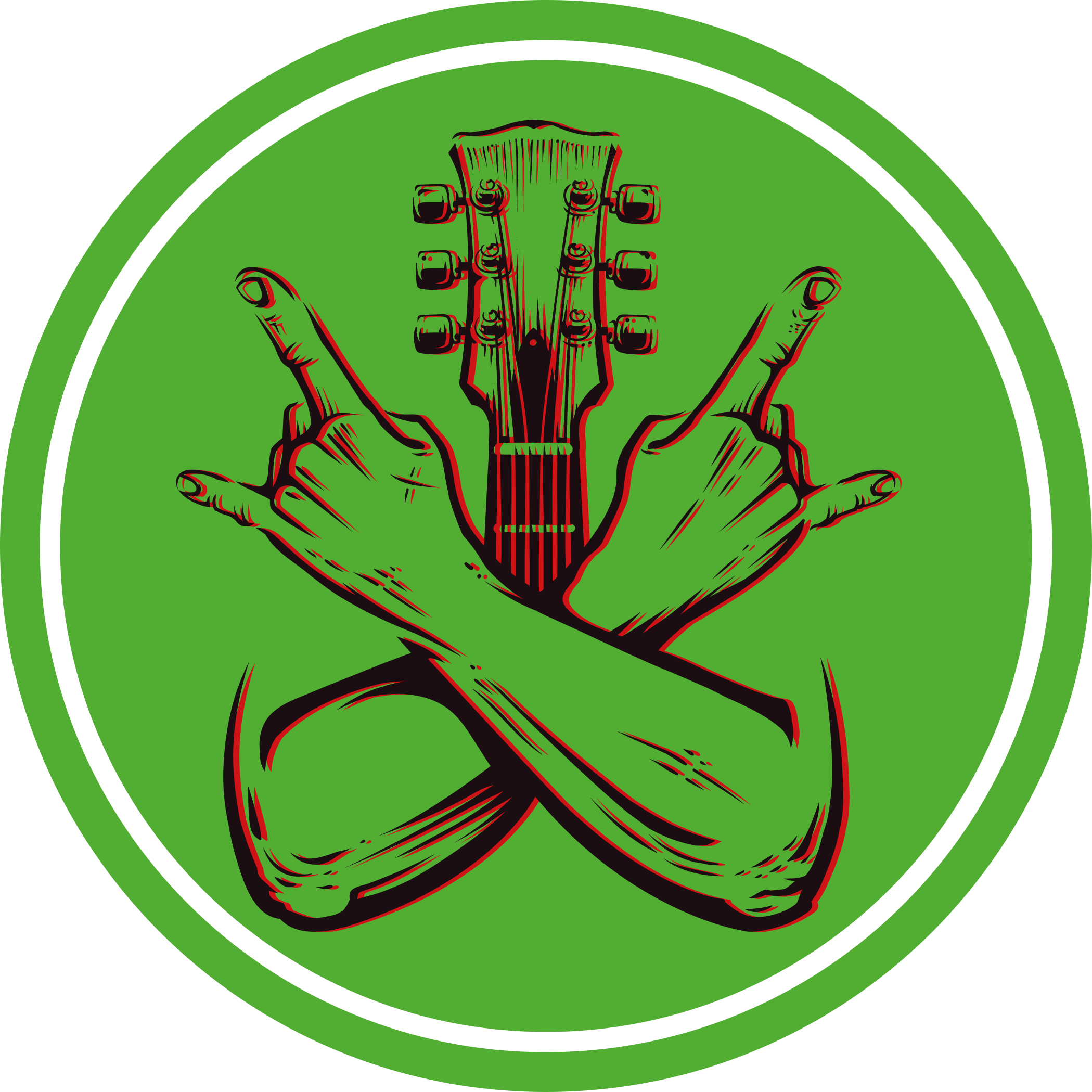 Gyngende gestus kunstværk rundt vinyltæppe - TenStickers