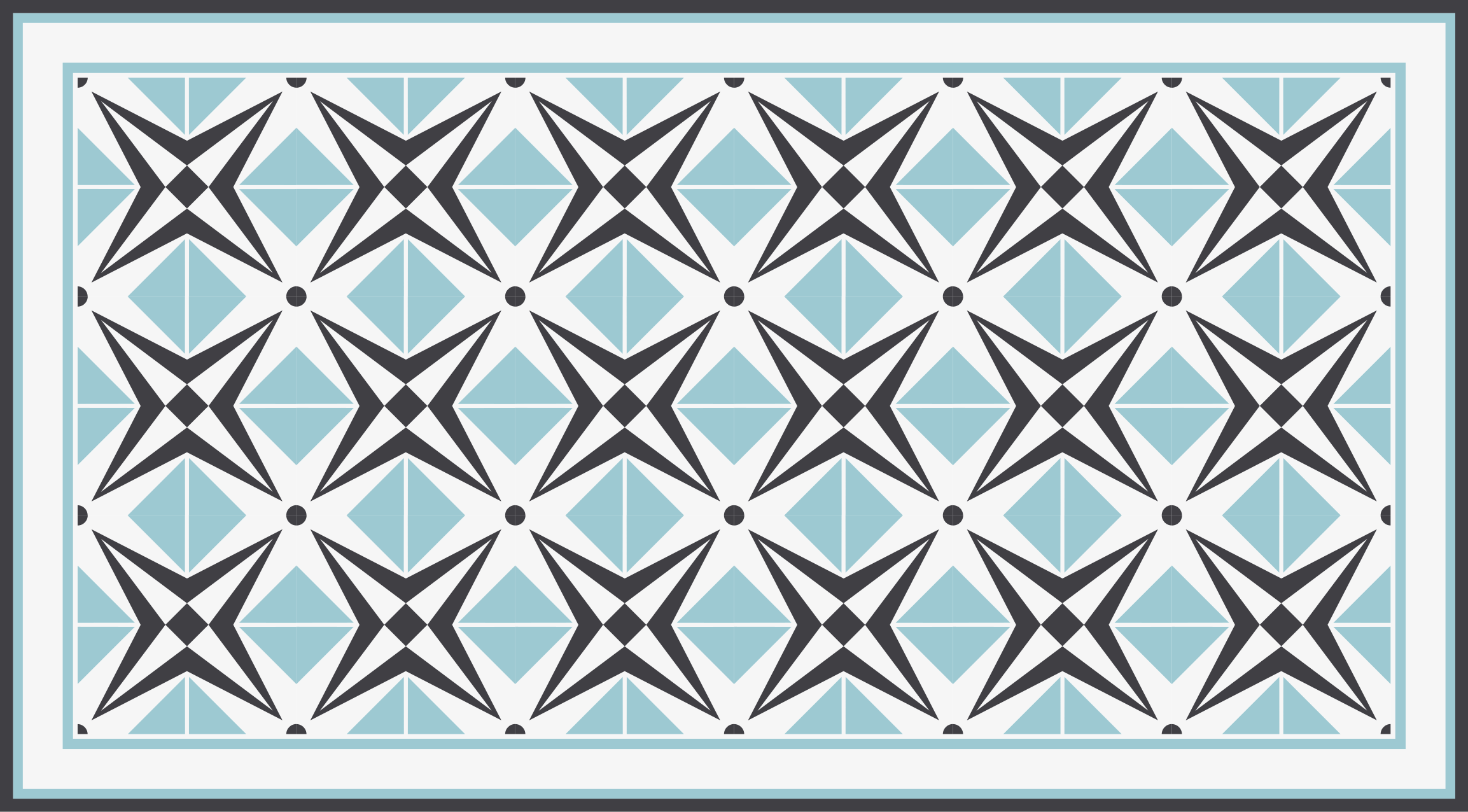 Stjerneblåt motiv mosaik vinyl tæppe - TenStickers