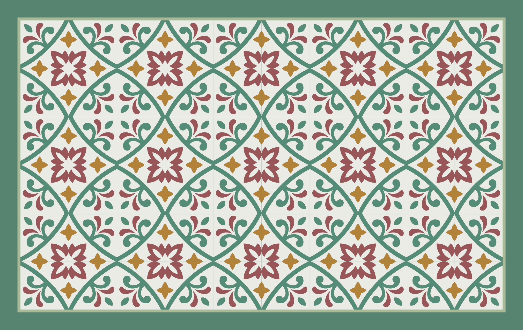 Elegant blomstermosaik vinyltæppe til køkkenet - TenStickers