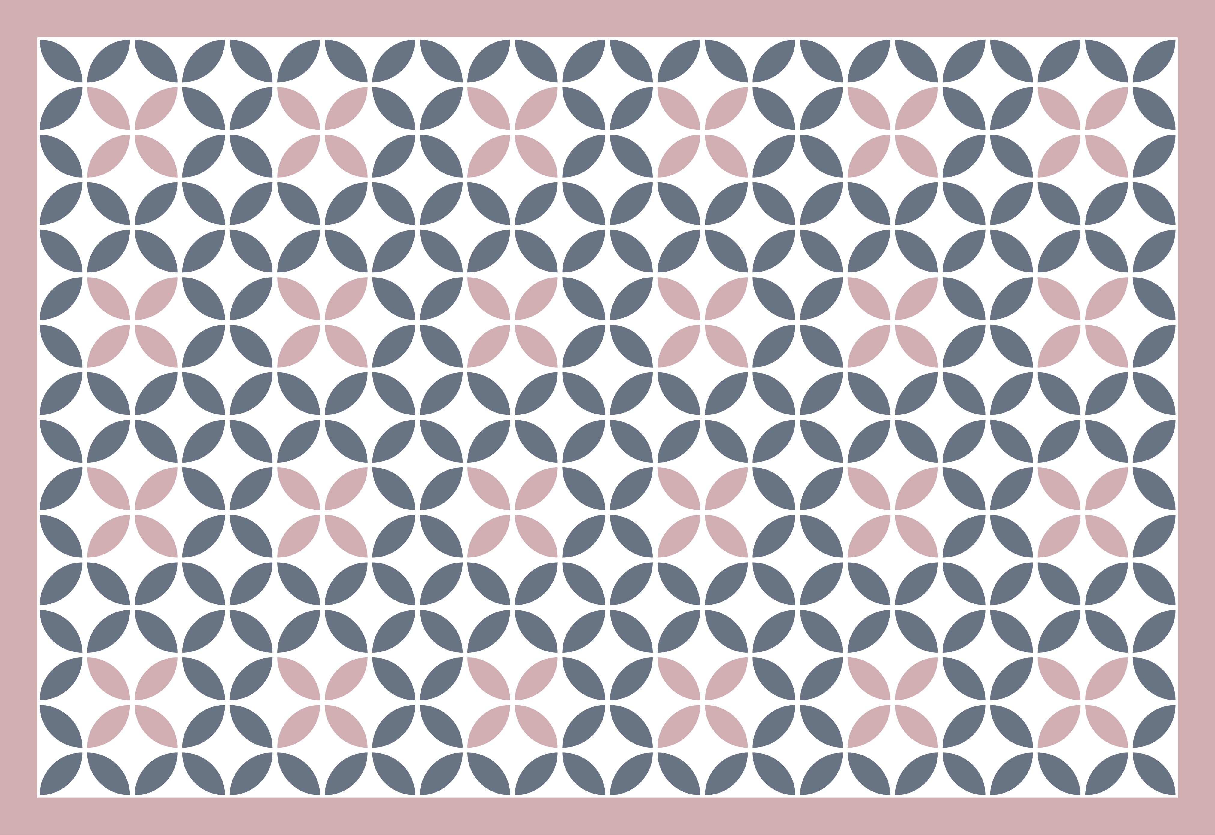 Rundt beige og gråt design mosaik vinyl tæppe - TenStickers