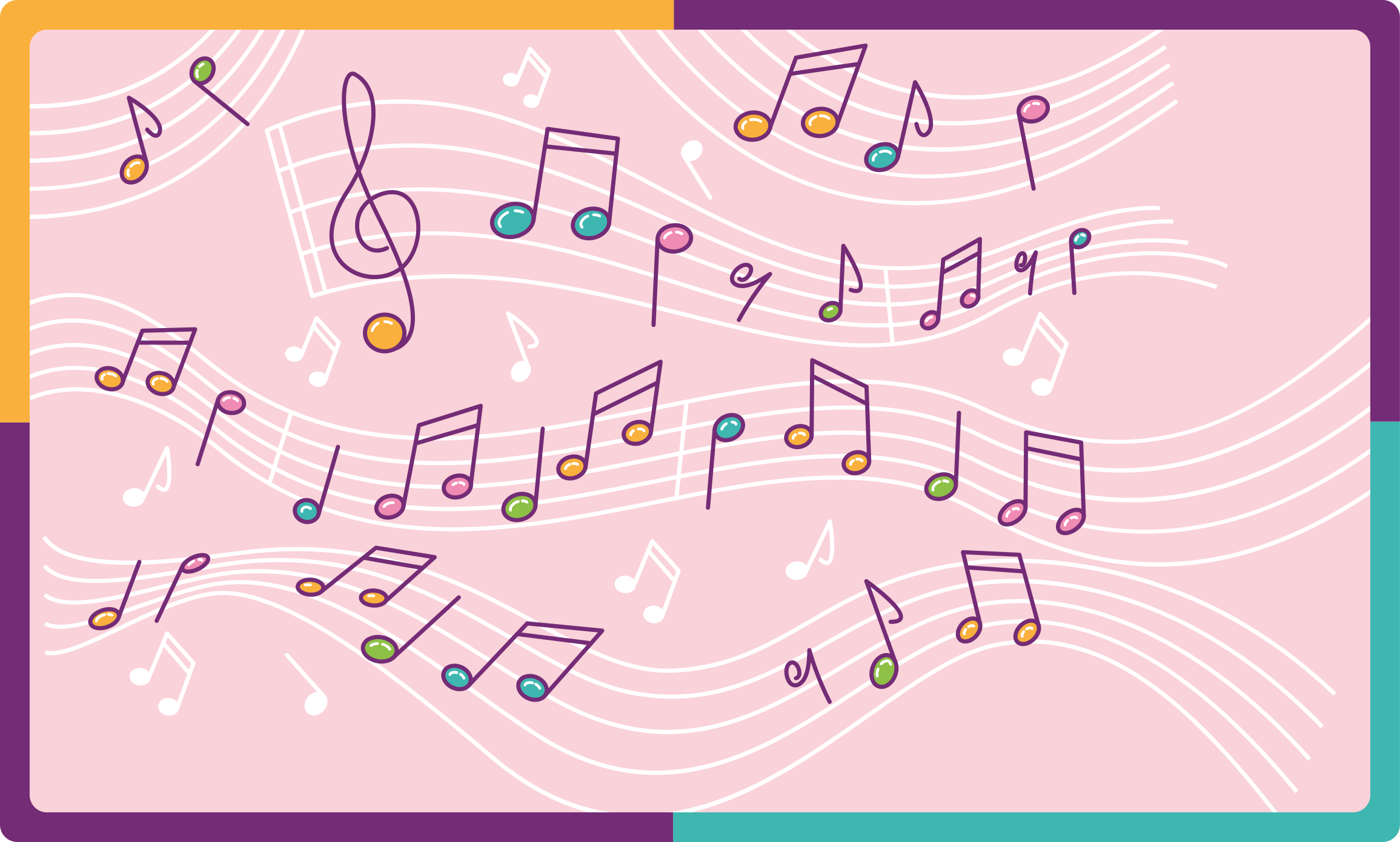 Melodisk noteflow vinyl tæppe til teenagere - TenStickers