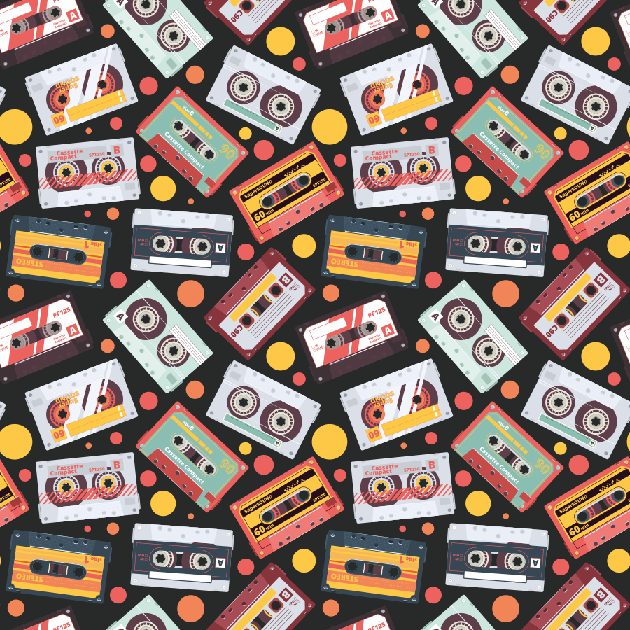 Tekstur vinyl tæppe i retro kassette stil - TenStickers