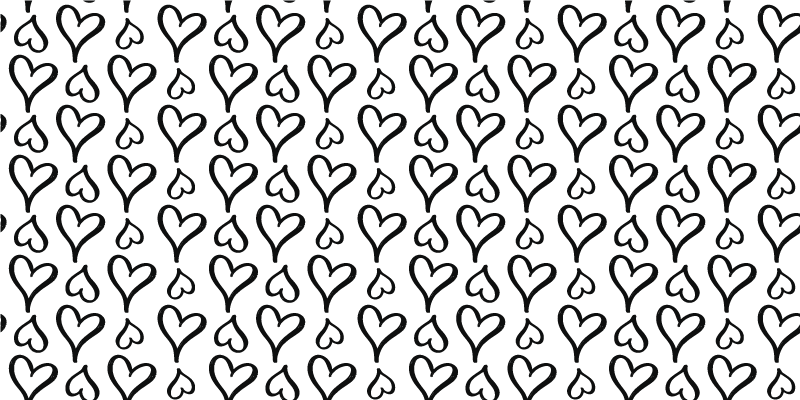 Tekstur vinyl tæppe med sort hjerte mønster - TenStickers