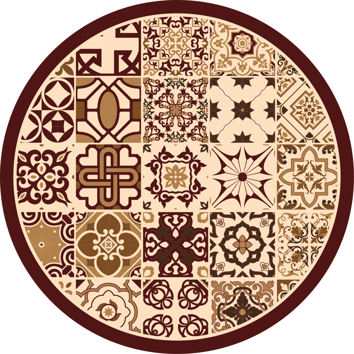 Brune spanske stil fliser badeværelsesgulve - TenStickers