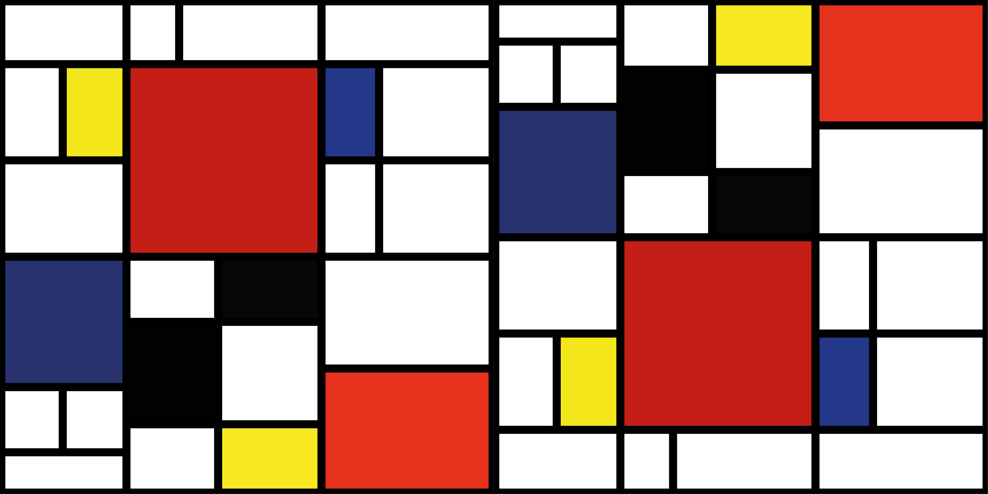 Abstrakte farveblokke rektangulært tæppe - TenStickers