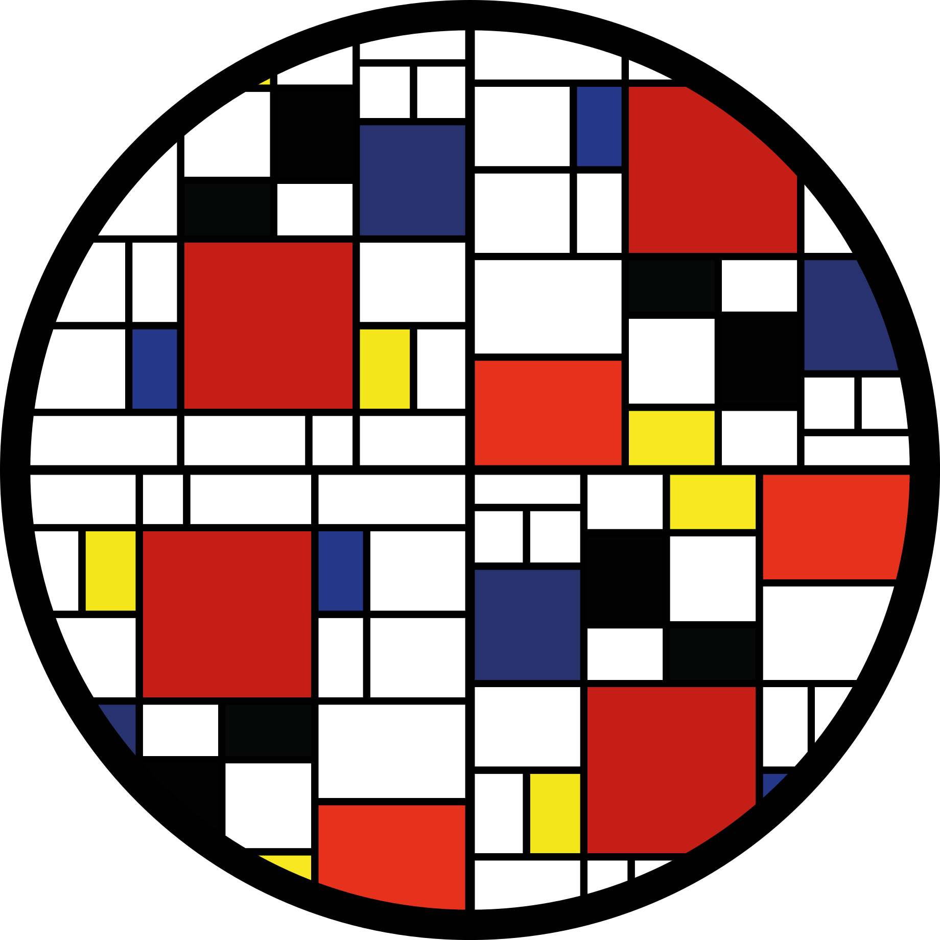 Moderne vinyl tæppe med farveblok layout - TenStickers