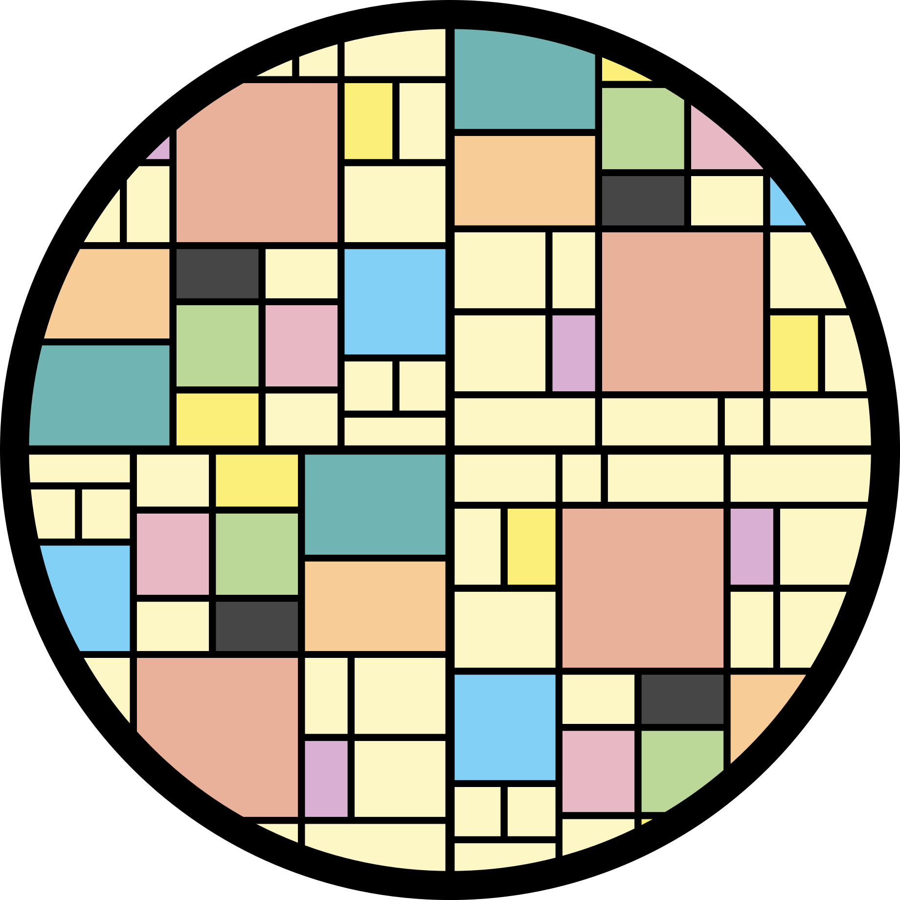 Geometriske vinyl tæppe farverigt blokmønster - TenStickers