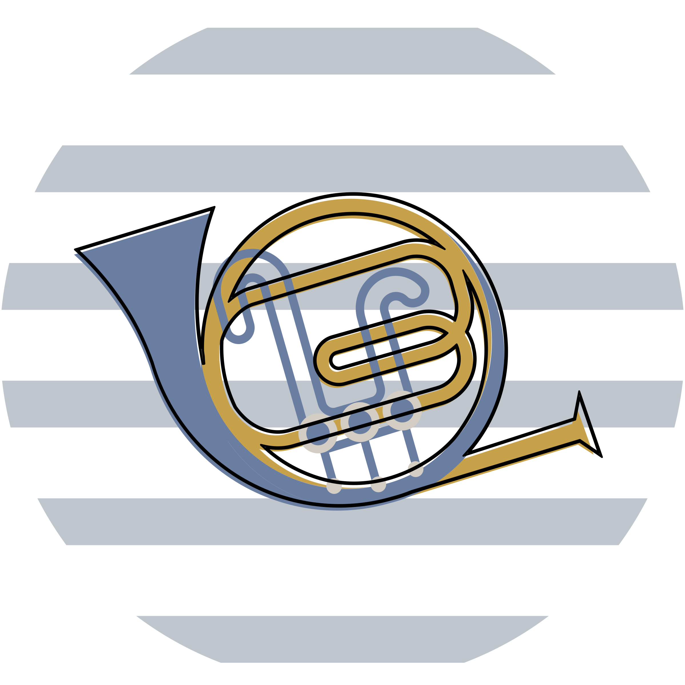 Design af musikhorn rundt vinyltæppe - TenStickers