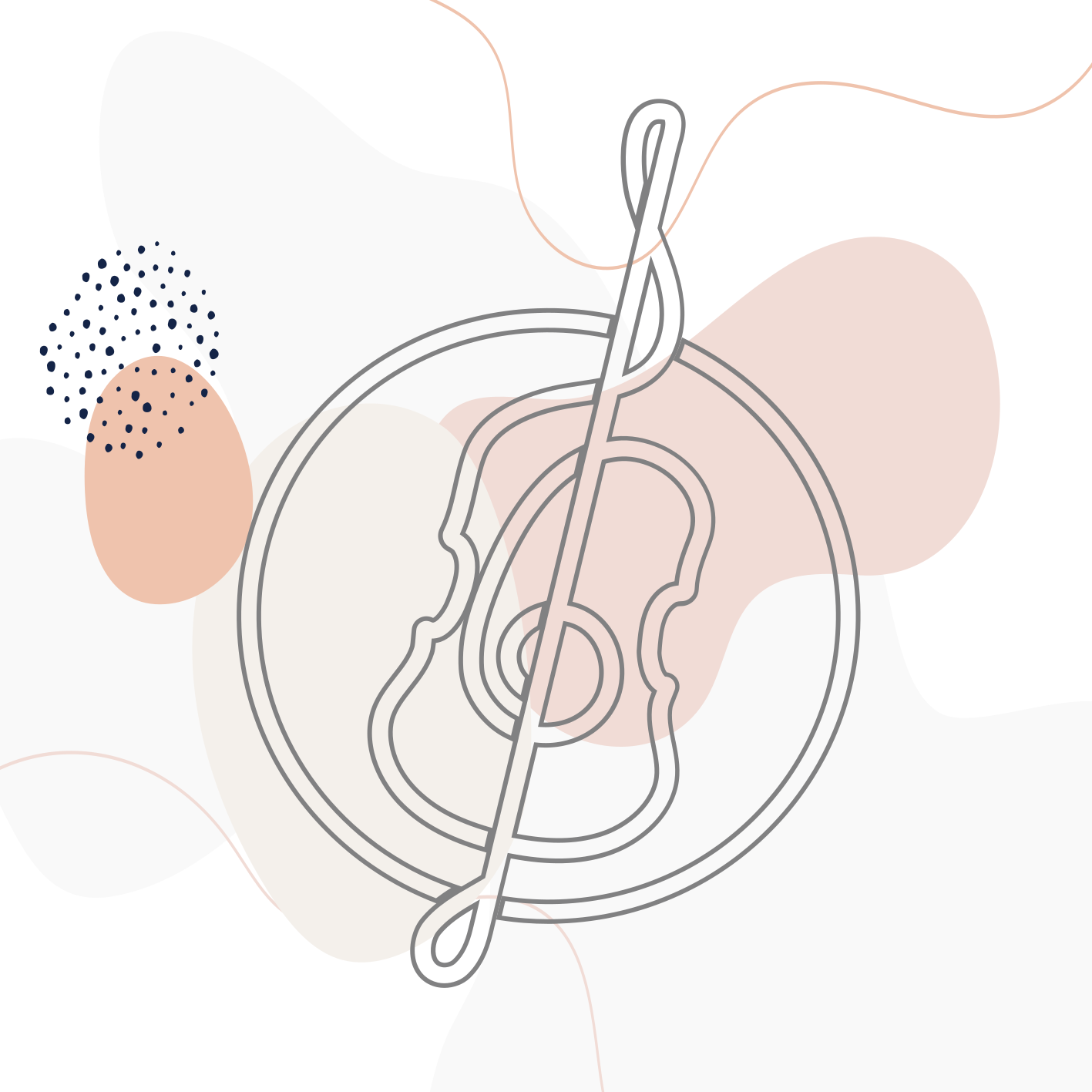 Omrids af musikalske noder moderne vinyl tæppe - TenStickers