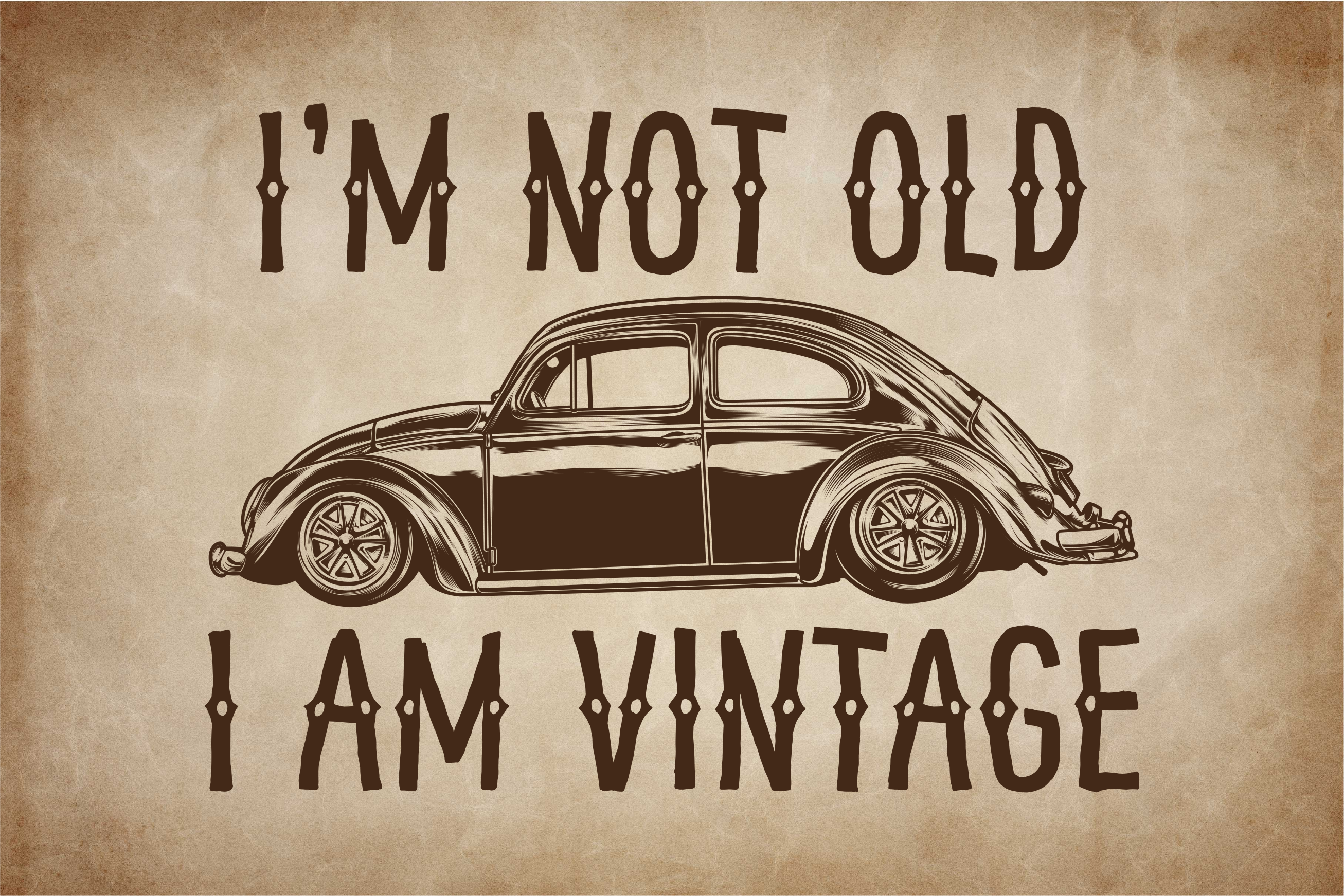 Jeg er ikke gammel vintage vinyl tæppe - TenStickers