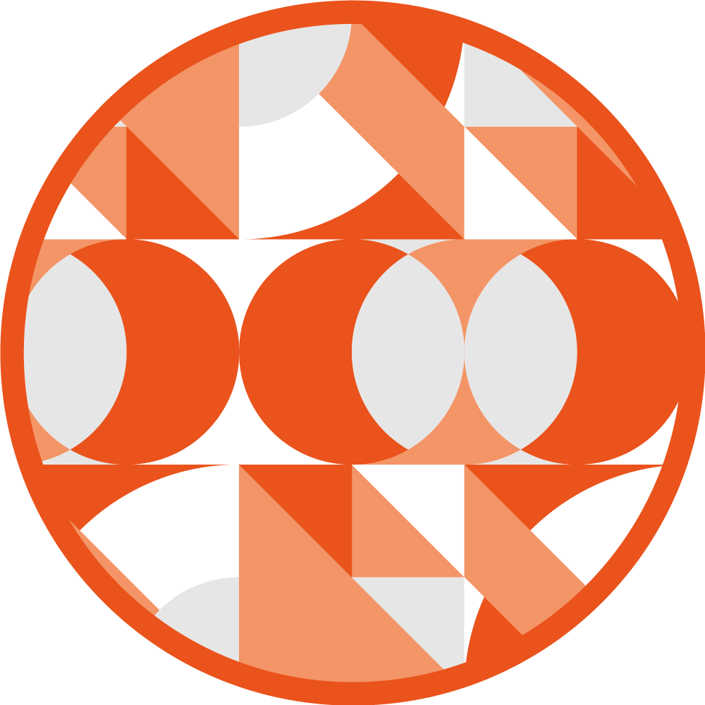 Orange retro mønstre geometriske vinyl tæppe - TenStickers