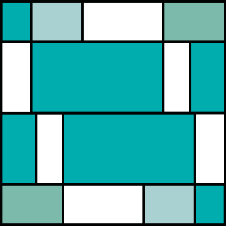 Blå mondrian fliser geometriske vinyl tæppe - TenStickers