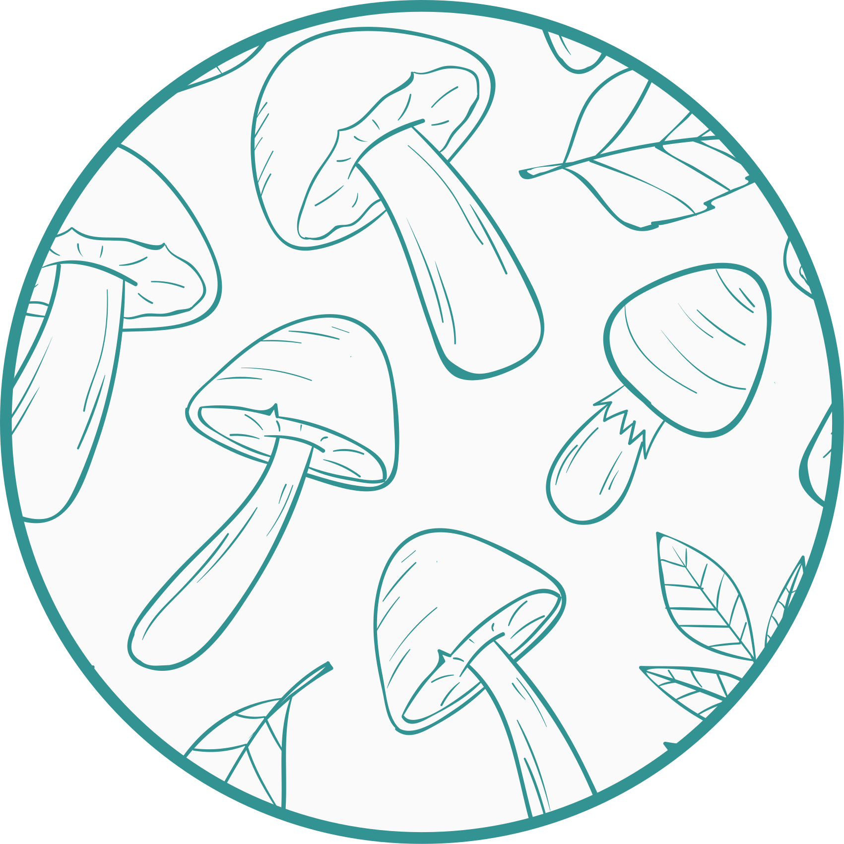 Motiv af svampeblade natur vinyl tæppe - TenStickers