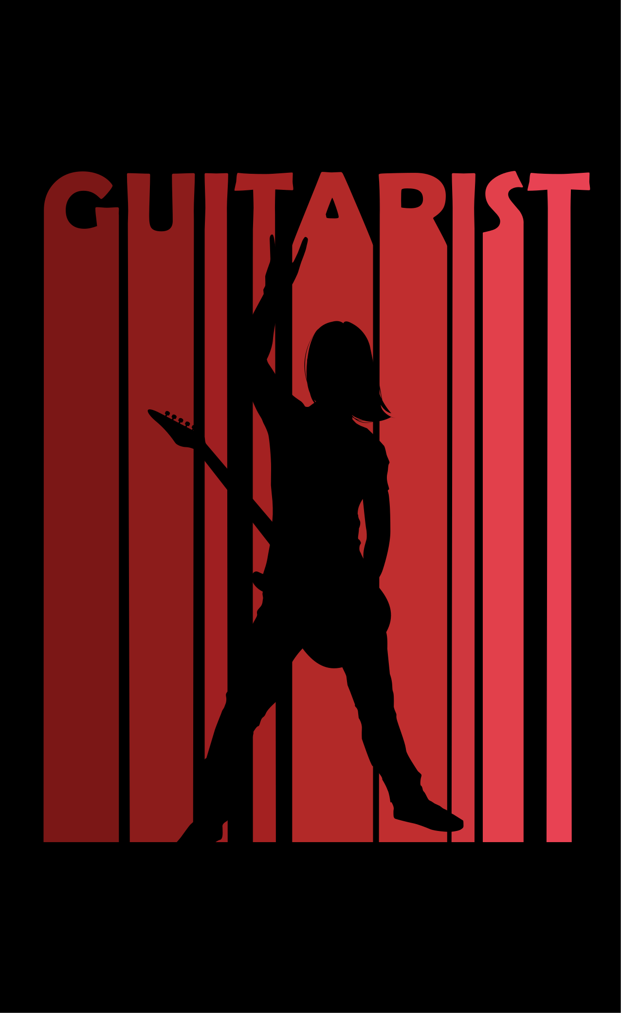 Guitarist silhuet tekstur vinyl tæppe - TenStickers