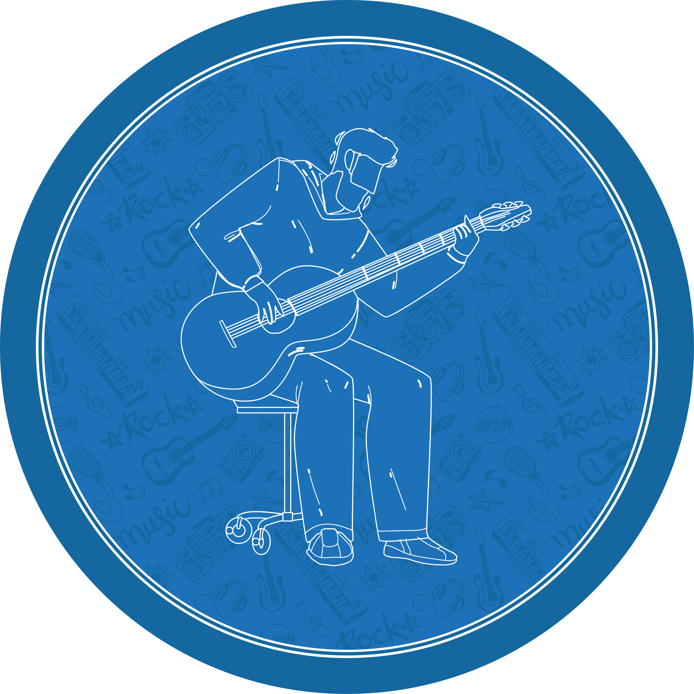 Musikalske vibrationer tekstur vinyl tæppe - TenStickers