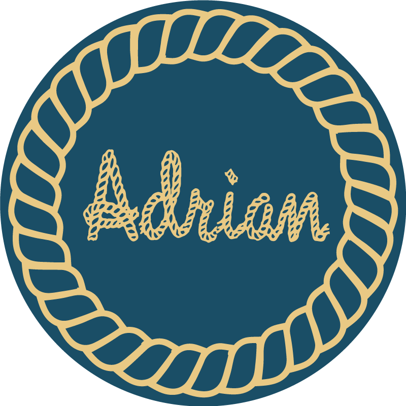 Cirkulært nautisk navn vinyl tæppe - TenStickers