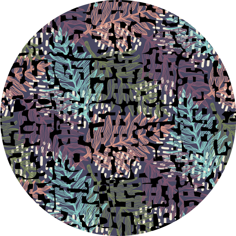 Bladrige botaniske elementer Blomster og planter vinyltæppe - TenStickers