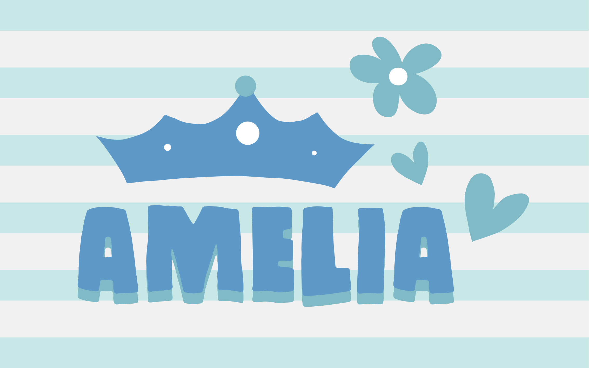 Placering af kronenavn vinyl tæppe med navn - TenStickers