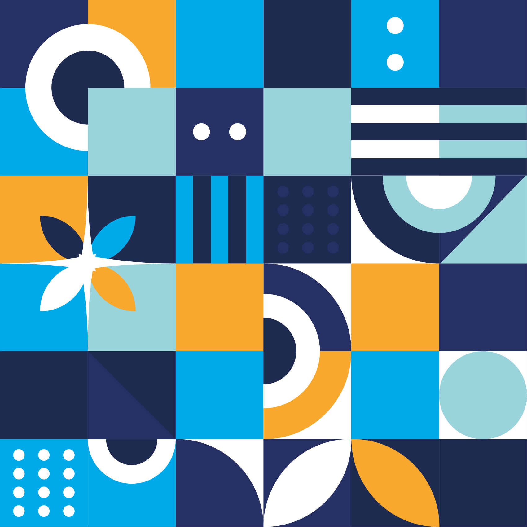 Geometriske farveformer vinyl tæppe med fliseeffekt - TenStickers