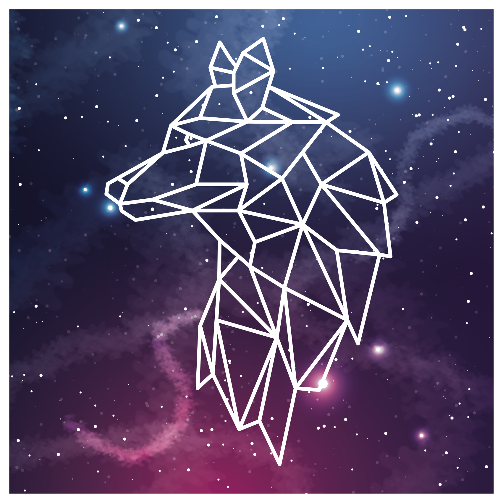 Geometrisk bjørnesilhuet vinyltæppe med dyreprint - TenStickers