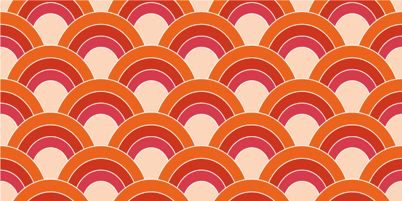 Farverige buede mønstre geometriske vinyl tæppe - TenStickers