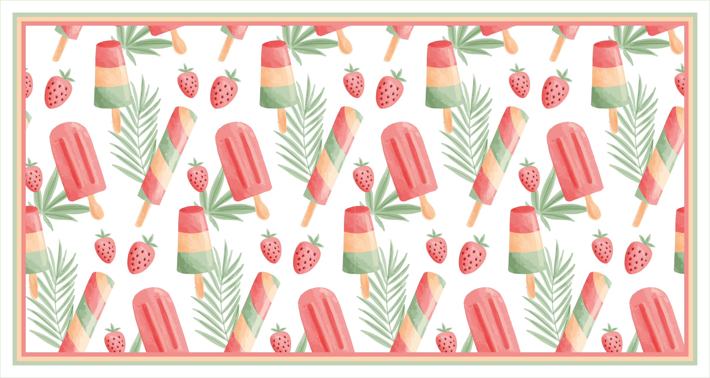 Farverige isgodter vinyl tæppe - TenStickers