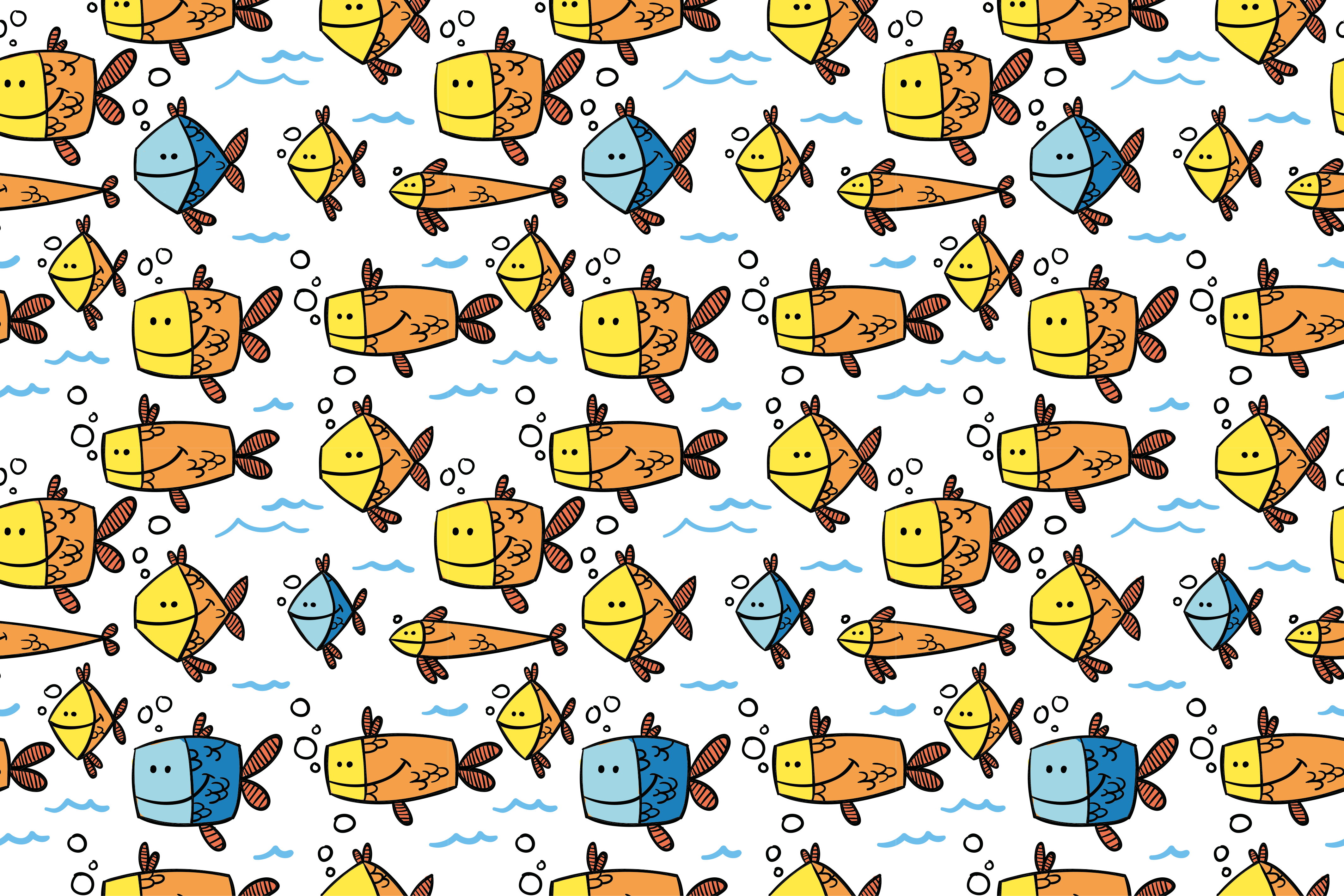 Multicolor fishes kids style kids vinyl tæppe - TenStickers