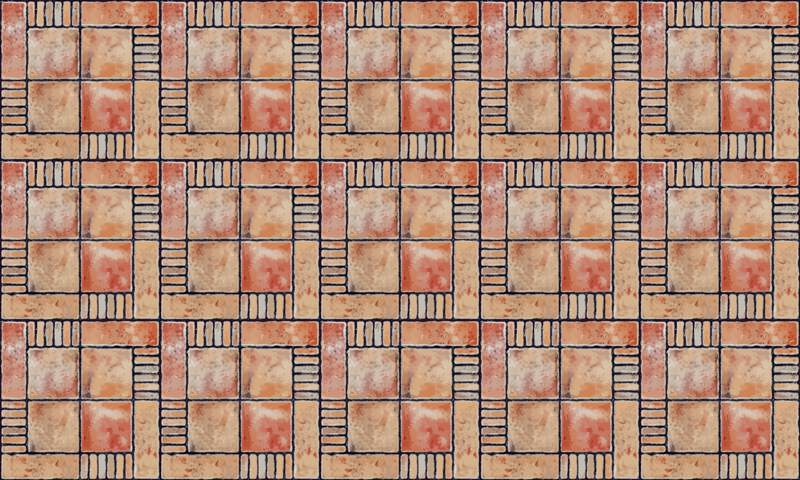 Krydsskraverede mønstre vinyl tæppe med fliseeffekt - TenStickers