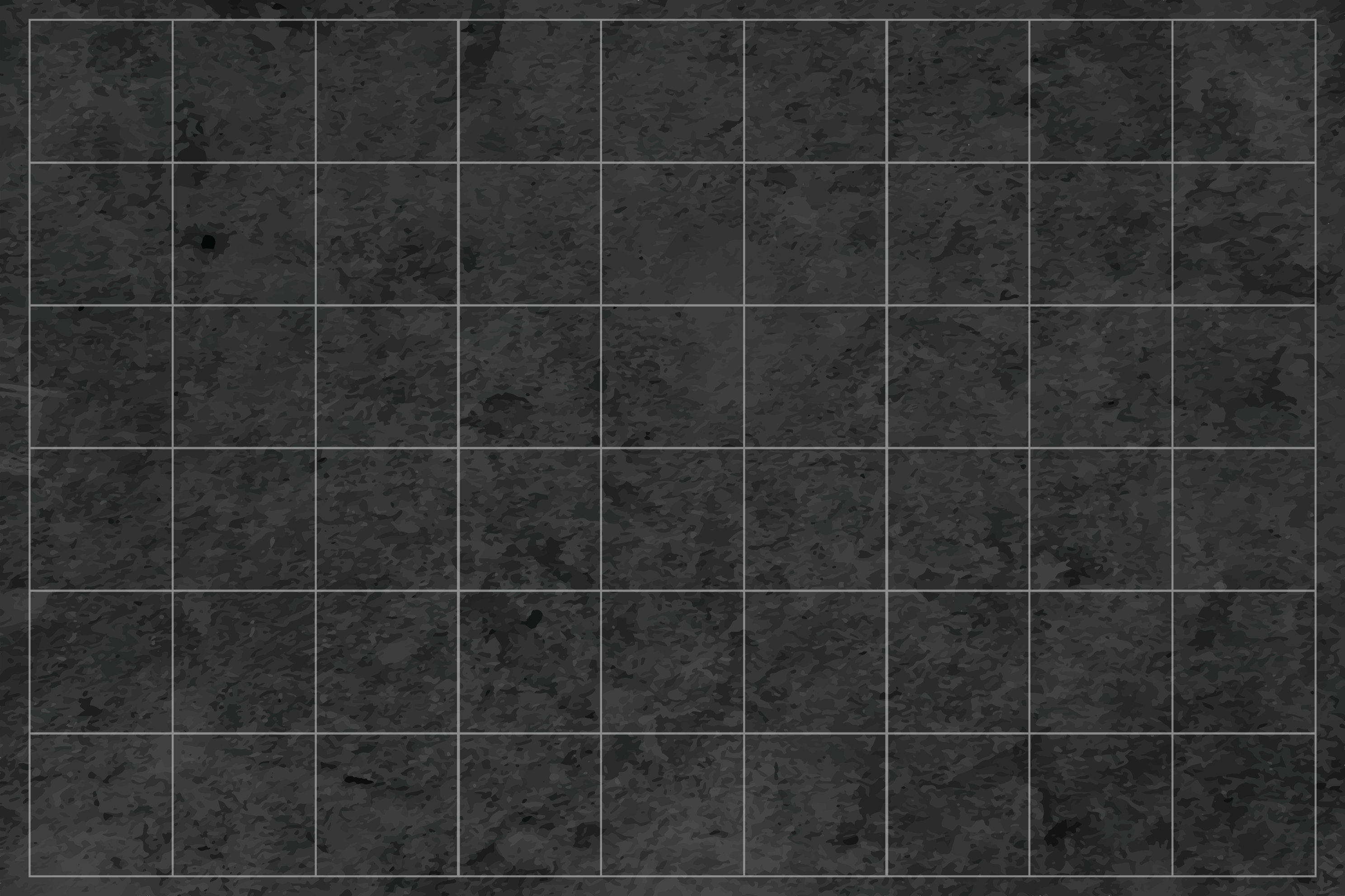 Slanke sorte firkanter vinyl tæppe med steneffekt - TenStickers