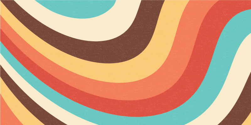 Retro bølgemønster moderne vinyl tæppe - TenStickers