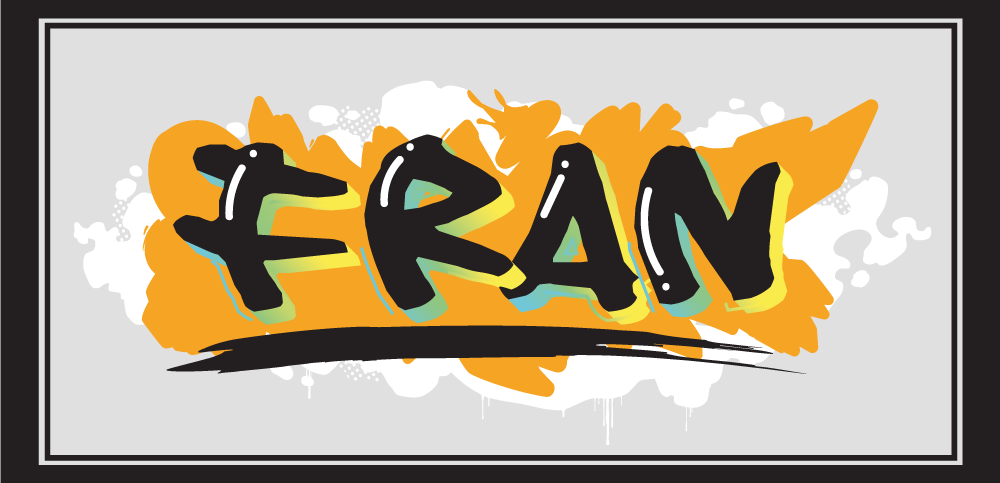 Vinyl tæppe med navn kunst - TenStickers