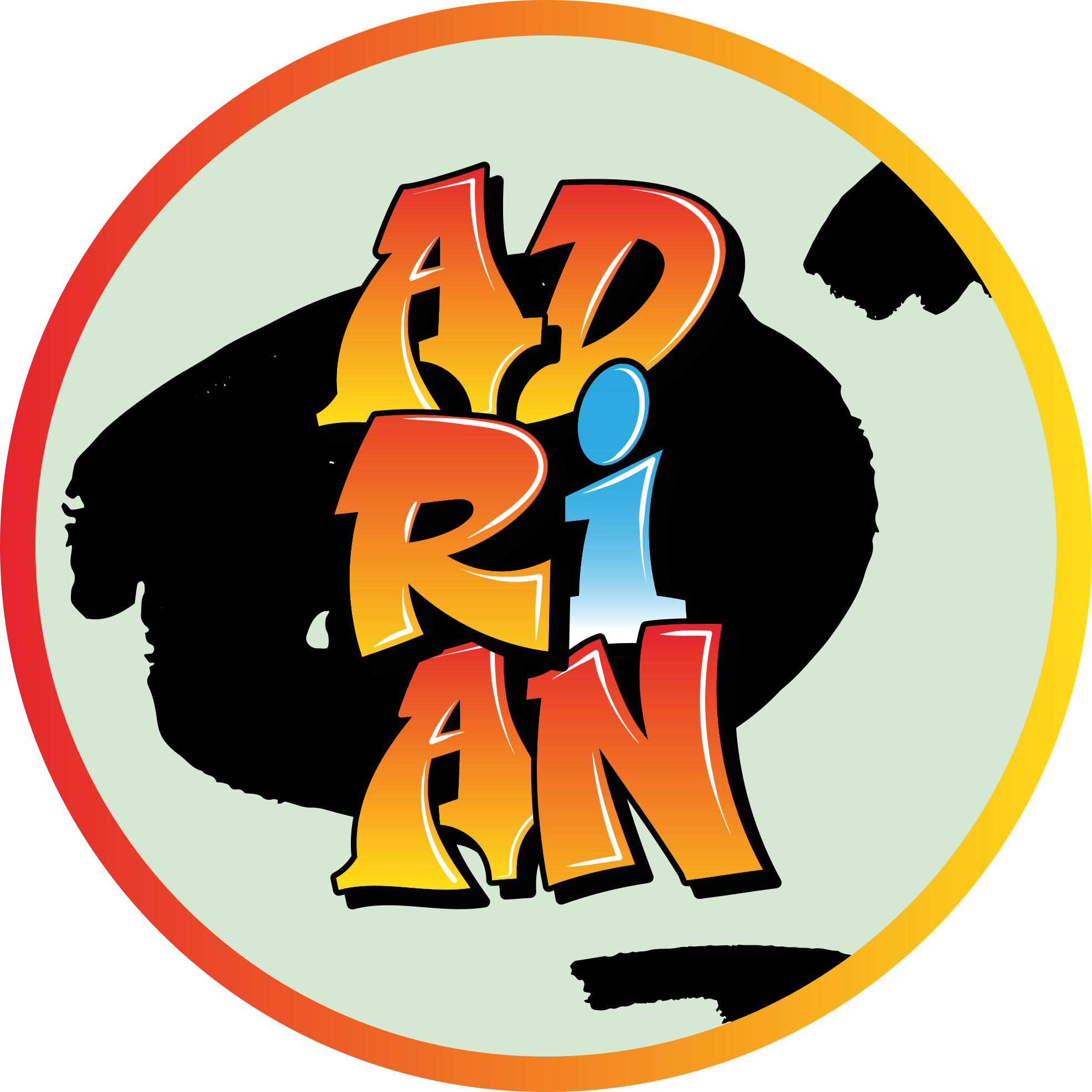 Farverigt navnedesign vinyl tæppe med navn - TenStickers