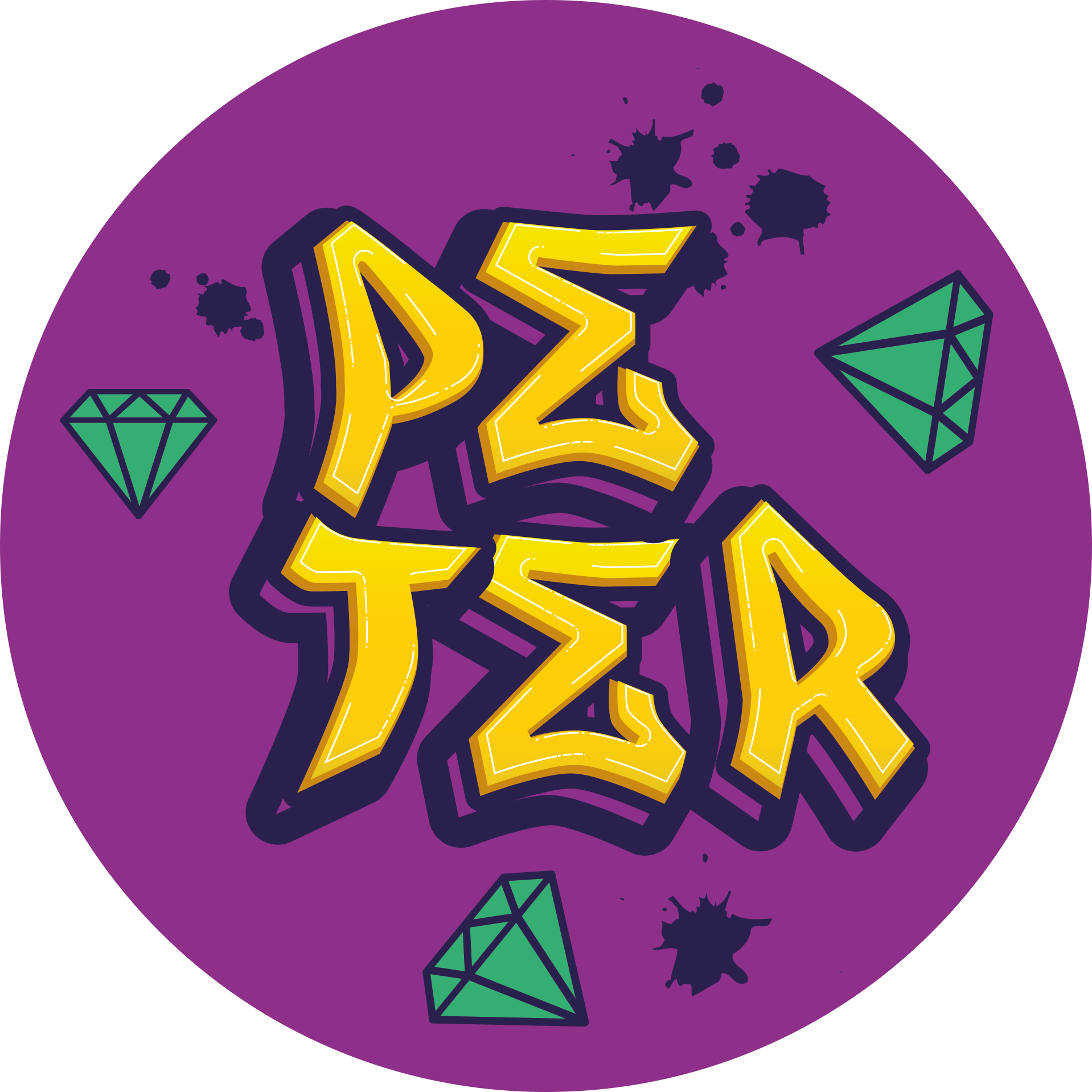 Kunst og diamanter vinyl tæppe med navn - TenStickers