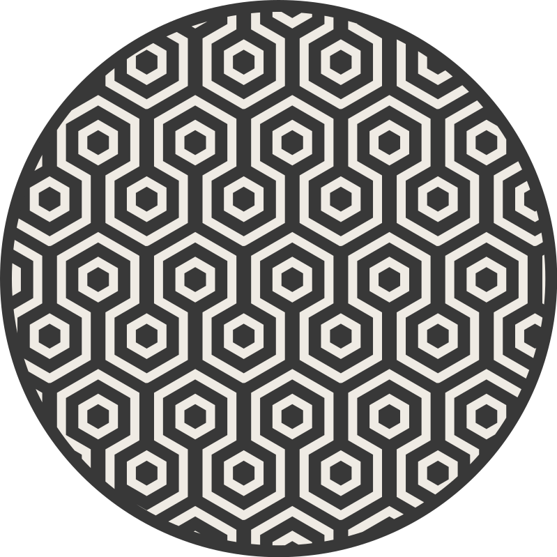 Geometriske vinyl tæppe hexagon arrangement - TenStickers