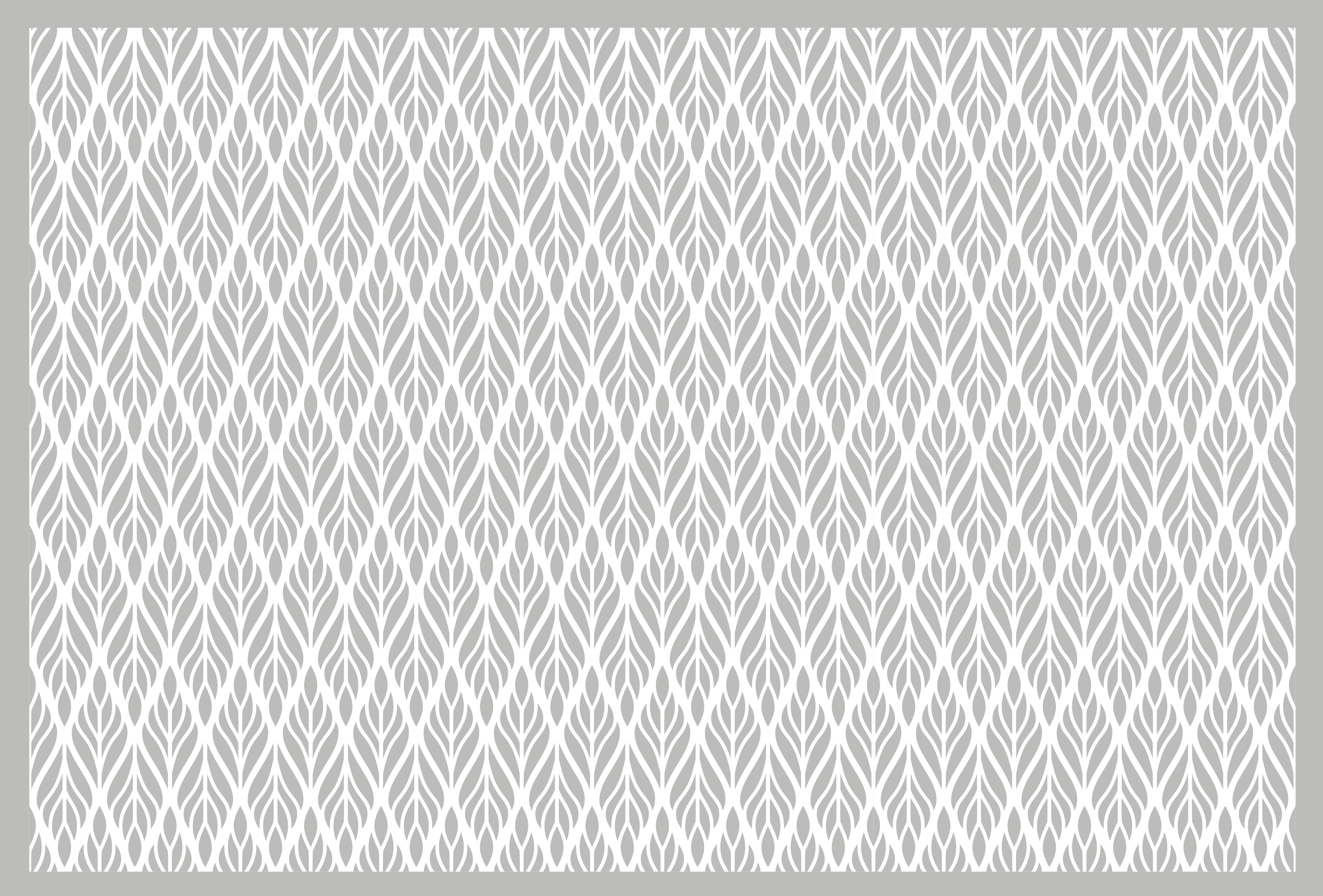 Gråt bladmønster moderne vinyl tæppe - TenStickers