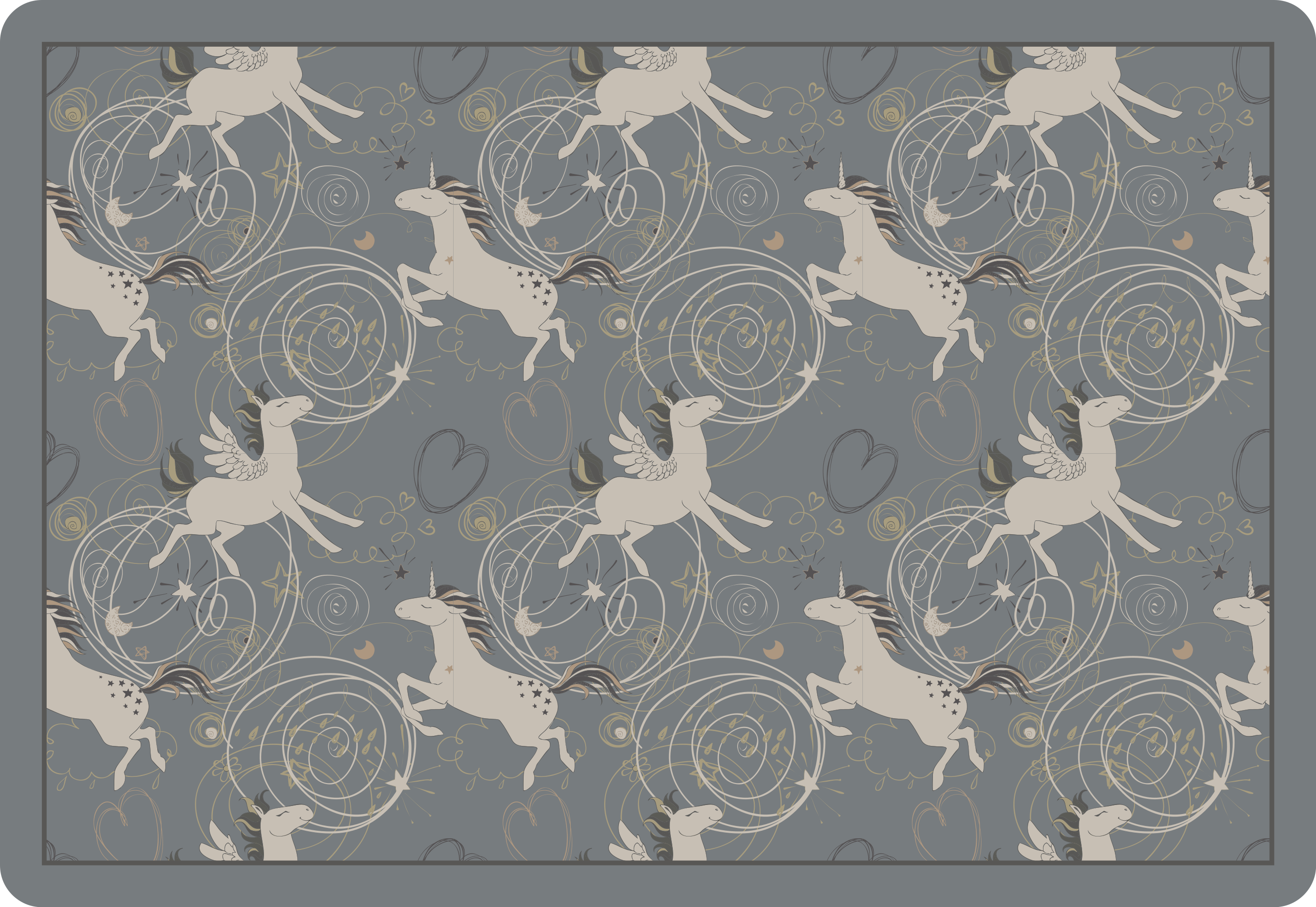 Finurligt enhjørningsdesign tæppe til børneværelse - TenStickers