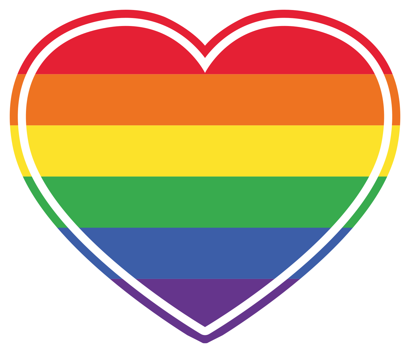 Gay pride fladt i hjerteformet soveværelsestæppe - TenStickers