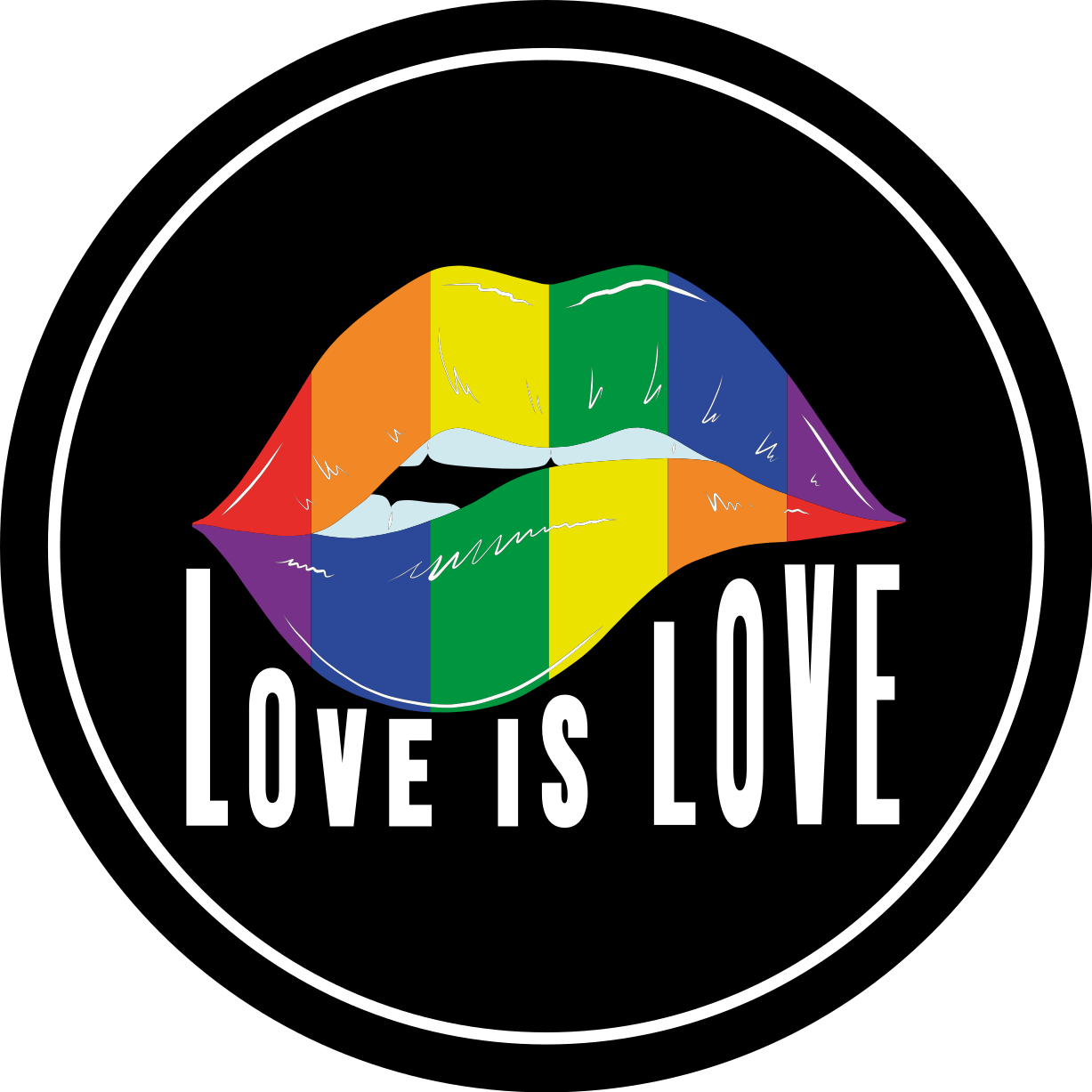 Farverigt læbemotiv vinyl tæppe med sætninger - TenStickers