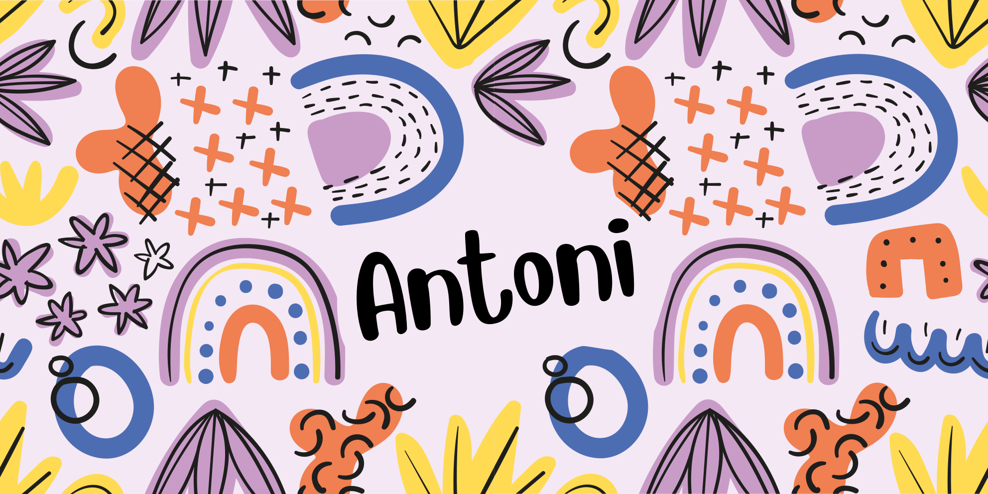 Nordisk geometrisk med navn vinyl tæppe - TenStickers