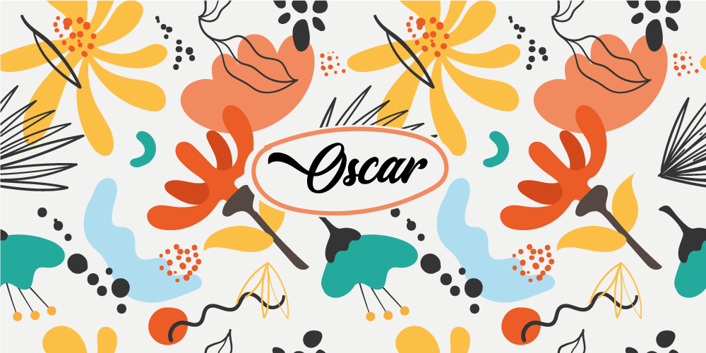 Vinyltæppe til soveværelse med tilpassede abstrakte blomster - TenStickers