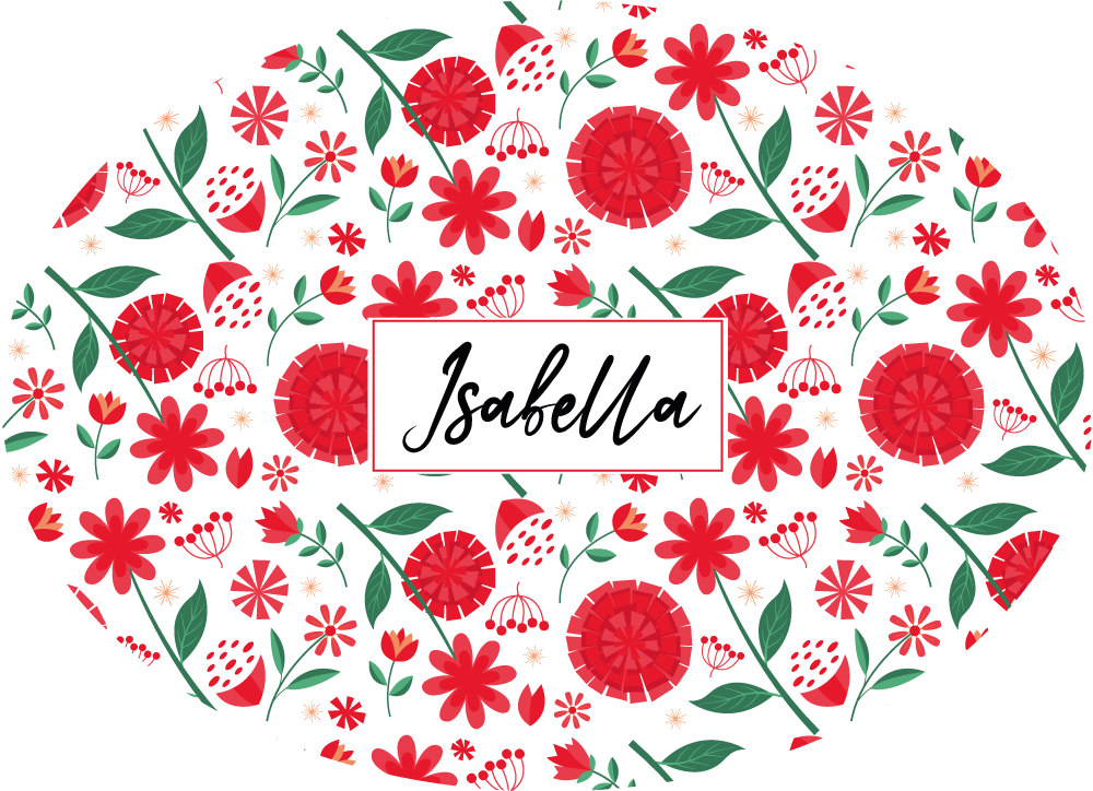 Brugerdefinerede røde blomster vinyltæppe til soveværelse - TenStickers