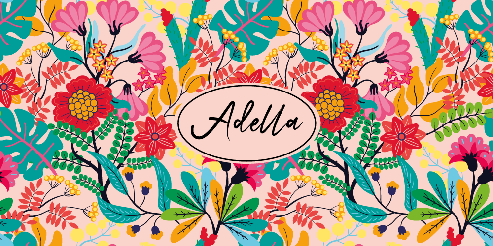 Blomsterdesign vinyltæppe til soveværelse - TenStickers