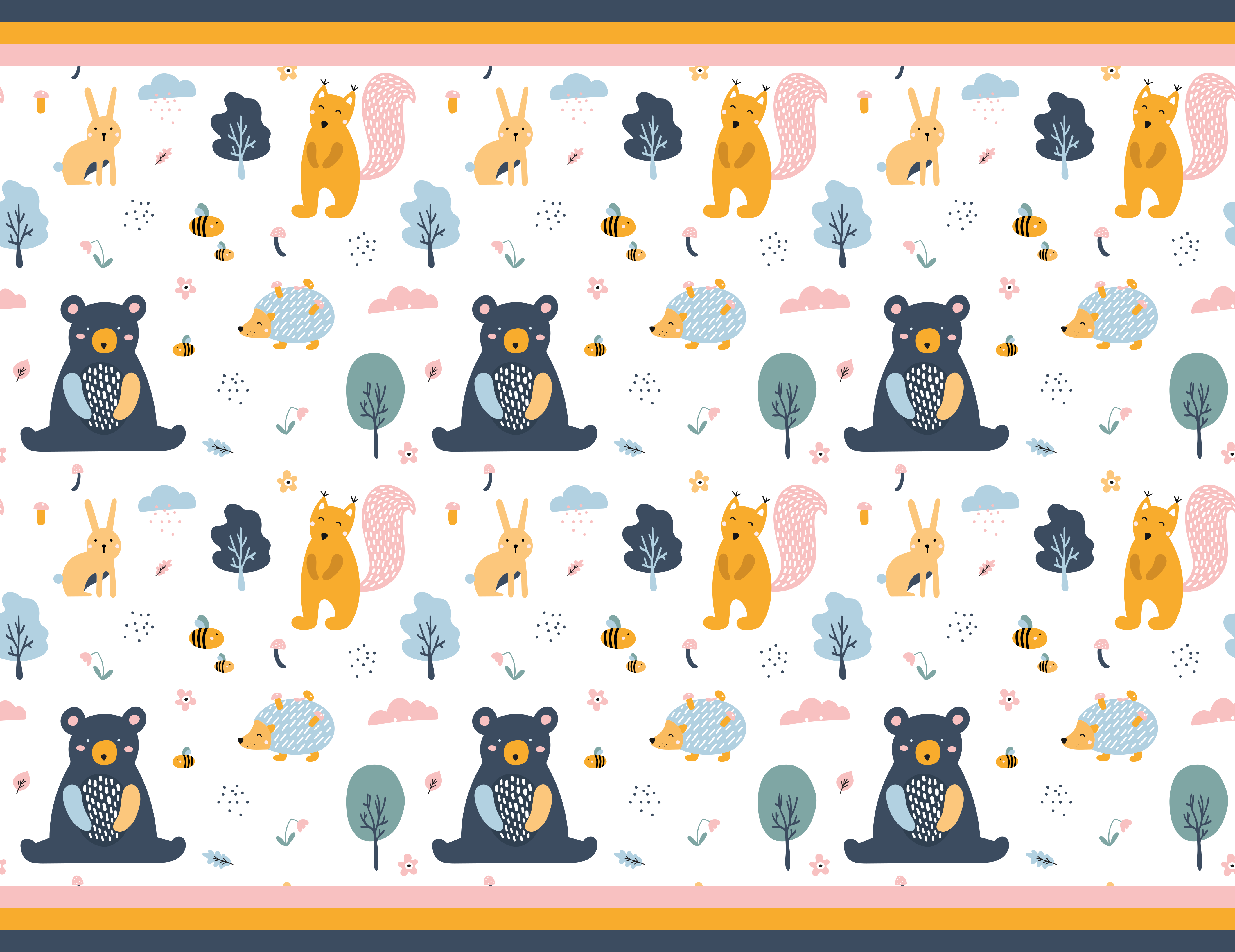 Skandinaviske skovvenner tæppe til børneværelse - TenStickers