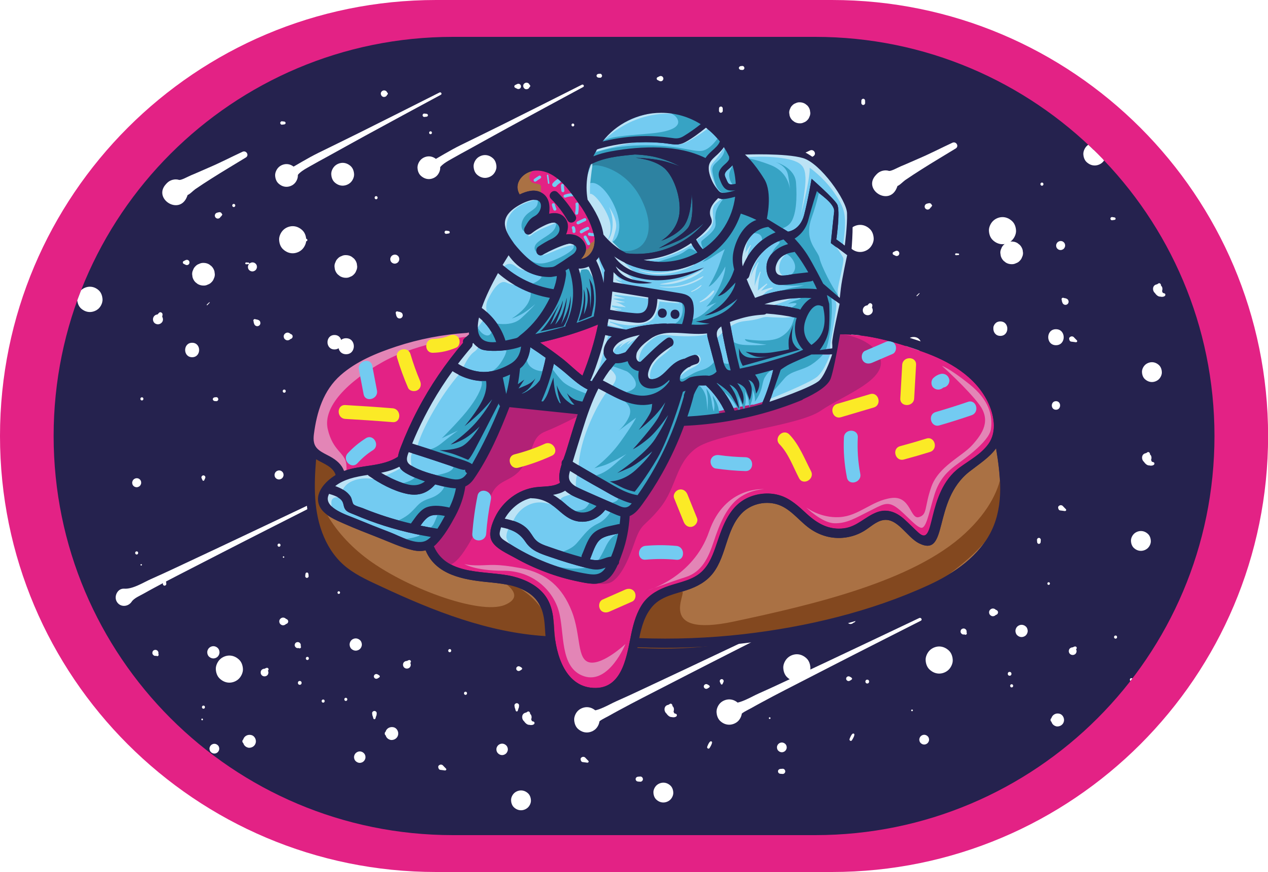 Astronaut donut lover soveværelsestæppe - TenStickers