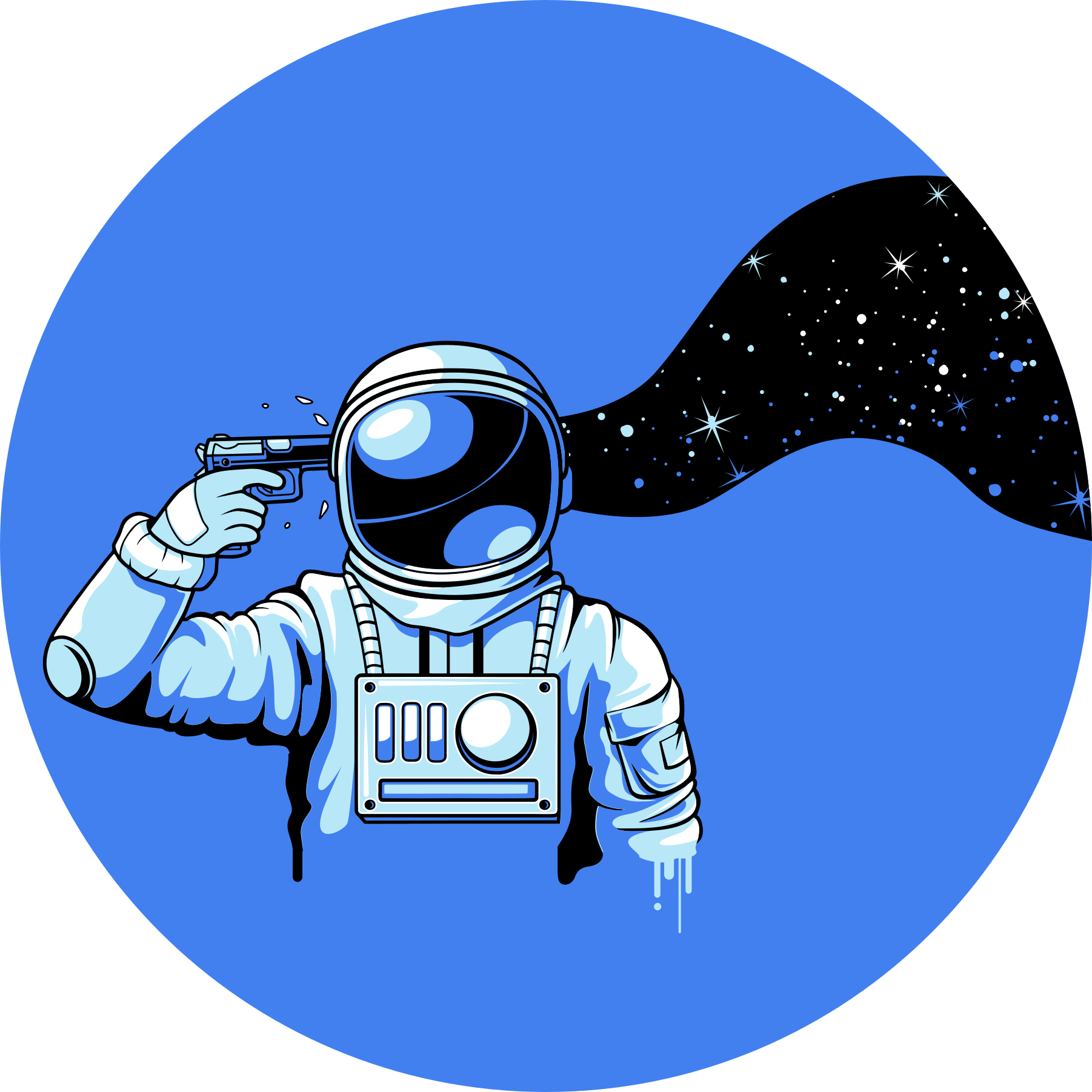 Astronaut kosmisk scene vinyl tæppe til teenagere - TenStickers